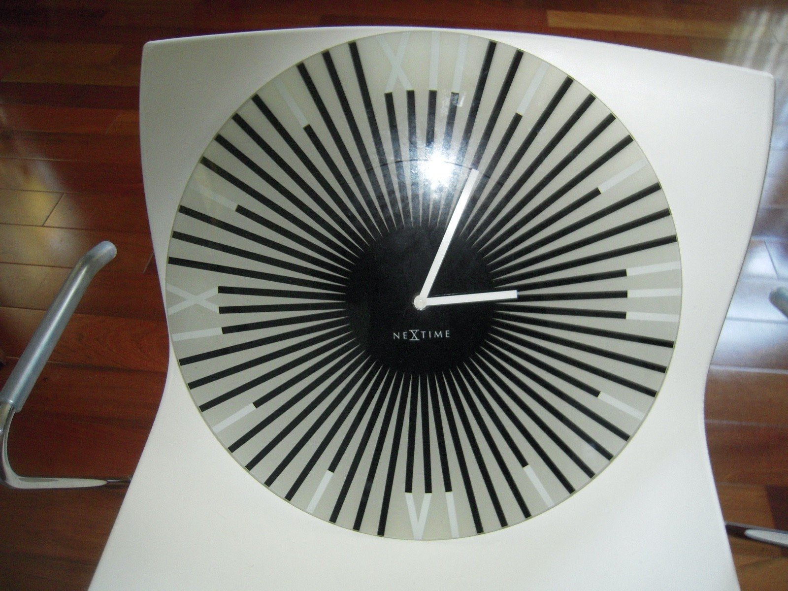 Nextime 17 Inch Wall Clock - Nextime Sticks Modern Glass Black
