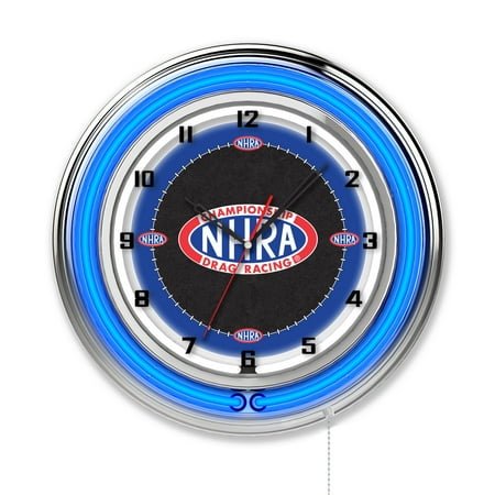NHRA 19 Double Neon Clock (Blue Neon)