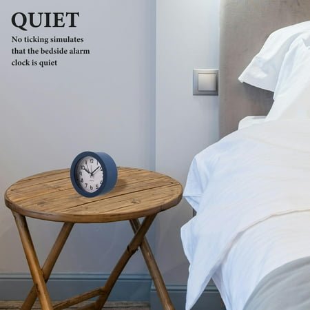 NIYANGLE 1Pcs Elderly Must Haves Alarm Clock With Luminous Hands For Bedside Table Accessory In Dark Blue