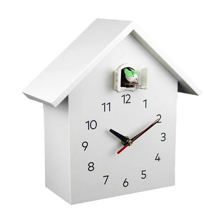 Noarlalf Wall Clock Large Clockcuckoo Minimalist Birdhouse Modern Desig Clock White Clock Clock for Bedroom 23*13*29