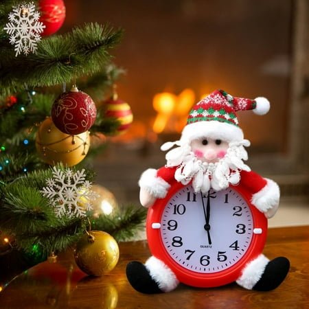 Nywaba Bedside Analog Alarm Clock,Automatic Smart Clock,Christmas Clock Bedside Decoration Small Gift Clock Cute Silent Alarm Clock