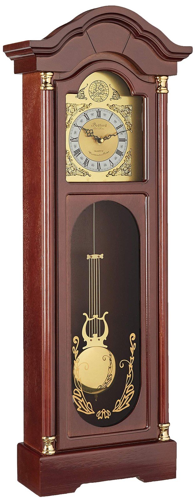 Oak Finish Chiming Wall Clock with Roman Numerals 33.25L