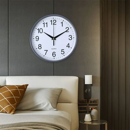 OEFNTAC Wall Clocks Wall Clocks Battery Operated with Pointer and Digital 7.87in Round Suction Wall-mounted Easy Clock for Home Living Room and Study