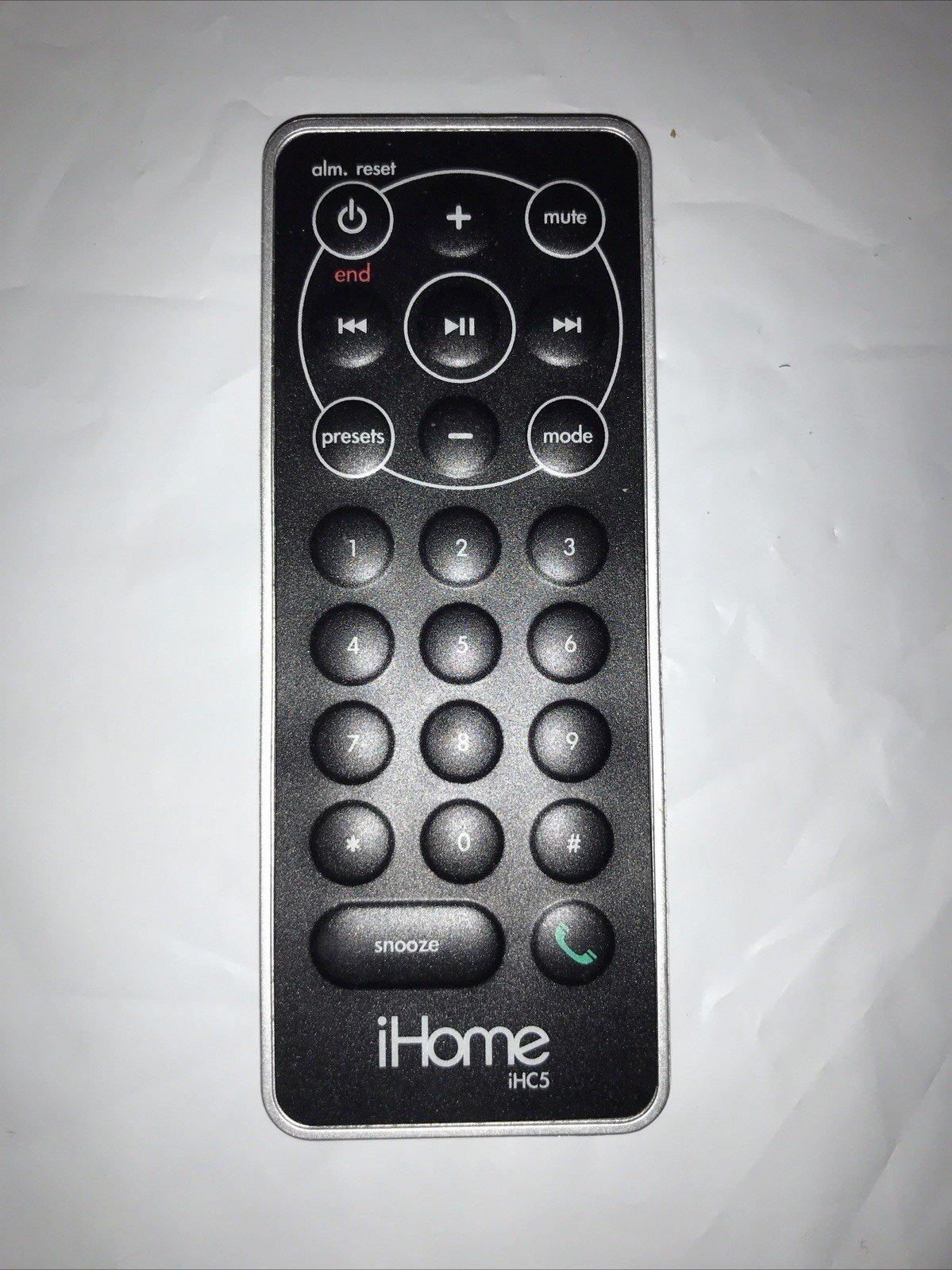 Original iHome iHC5 Remote Control For Bluetooth Clock Radio