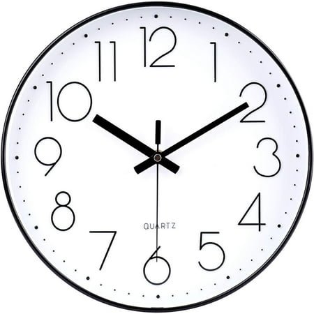 Oumers 12 Quartz Modern Indoor Schoolhouse Clock, Silent Mechanism