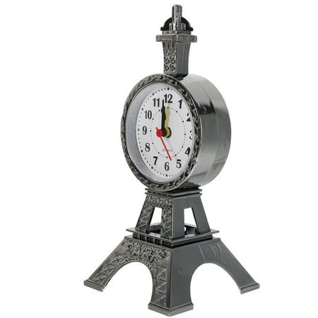 OUNONA Vintage Style Grey Plastic Desk Alarm Clock for Home Use with Chic Design, Ideal Gift and Construction