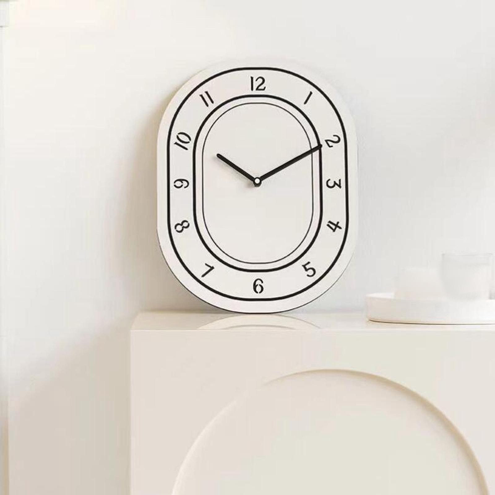 Oval Wall Clock Wall Hanging Clock Decorative Clock Stylish Wall Clock for