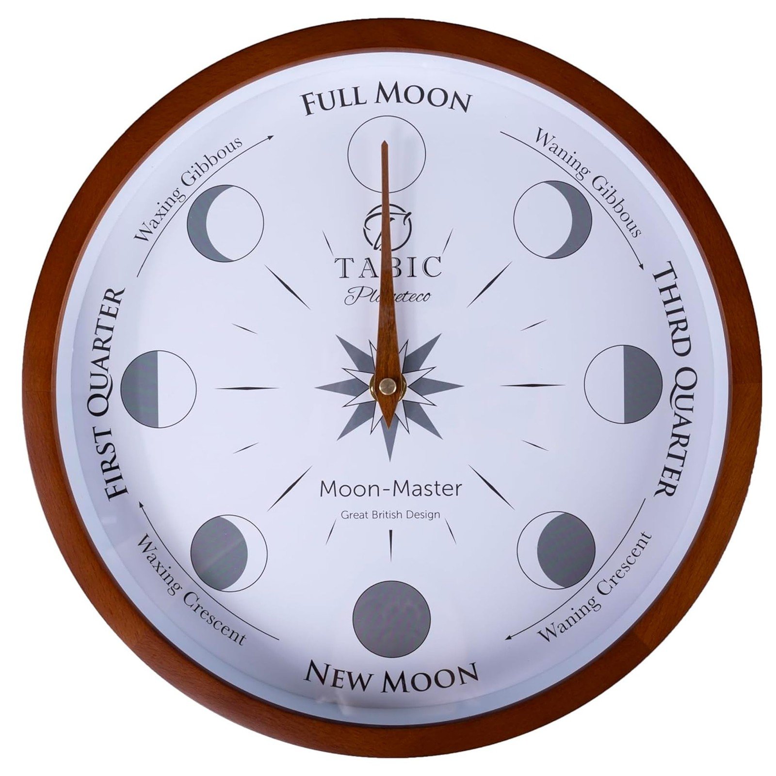 Planeteco Moon Master - Precision Lunar Phase Wall Clock - Accurate Moon Trac...