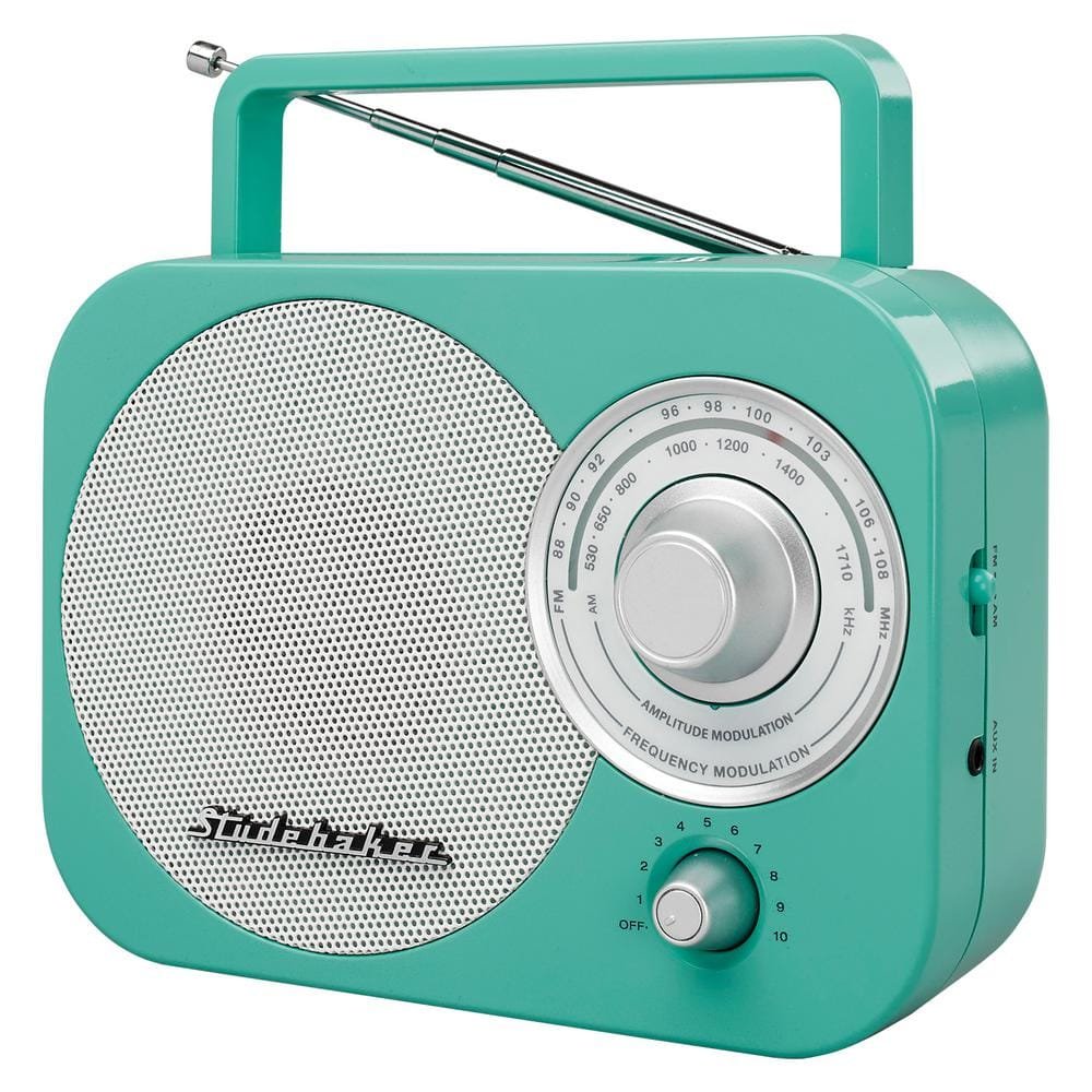 Portable AM/FM Radio in Teal