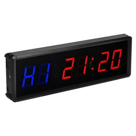 Portable Gym Timer Count Down/Up Clock Remote Control Digital Timer Multifunctional Fitness Timer Clock for Boxing (US)