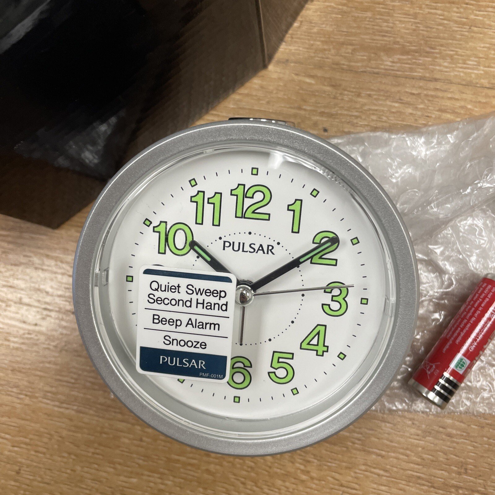 Pulsar Round Alarm Clock With Quiet Sweep PHE031SLH