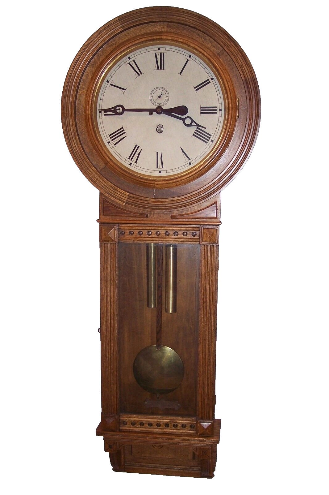 Rare HUGE Antique Waterbury #66 Weight Driven Regulator Wall Clock 8-Day