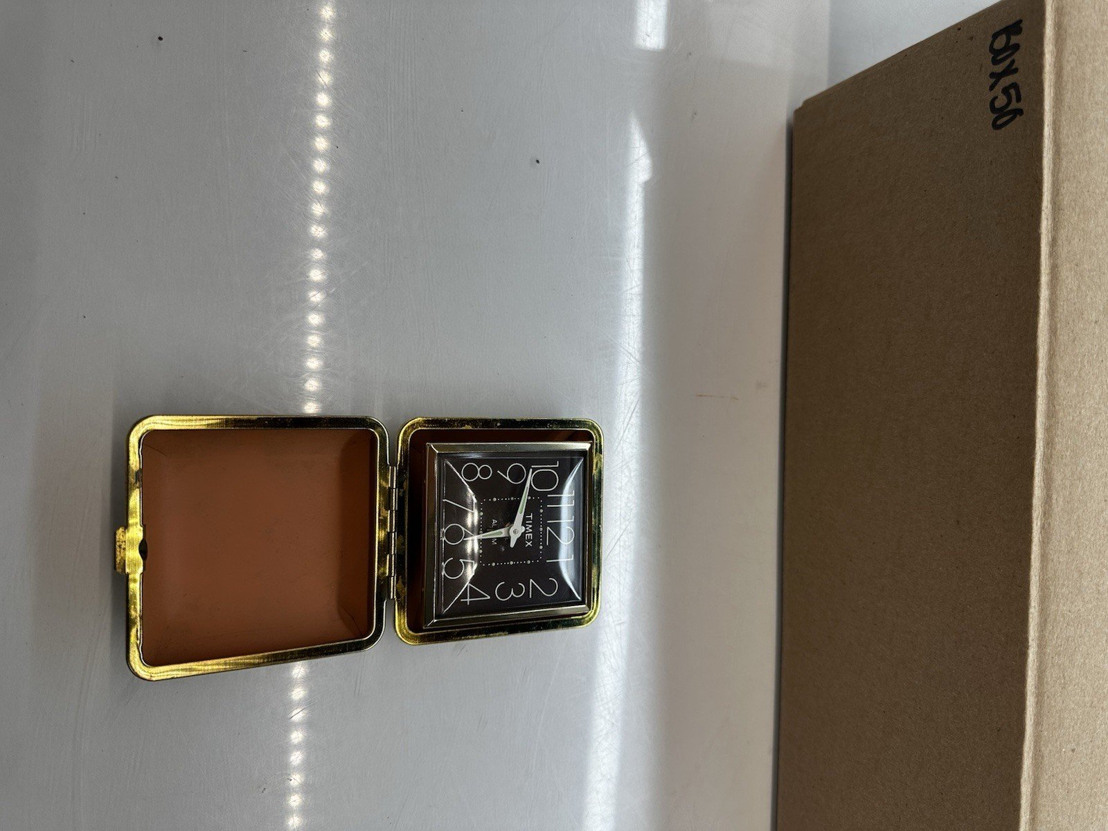 RARE Vintage Timex Wind Up Travel Alarm Pocket Clock With Box