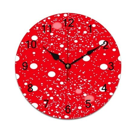 Red White Polka Dots Time Decorative Wall Clocks Round Large Wall Watch Bedroom Home Decor
