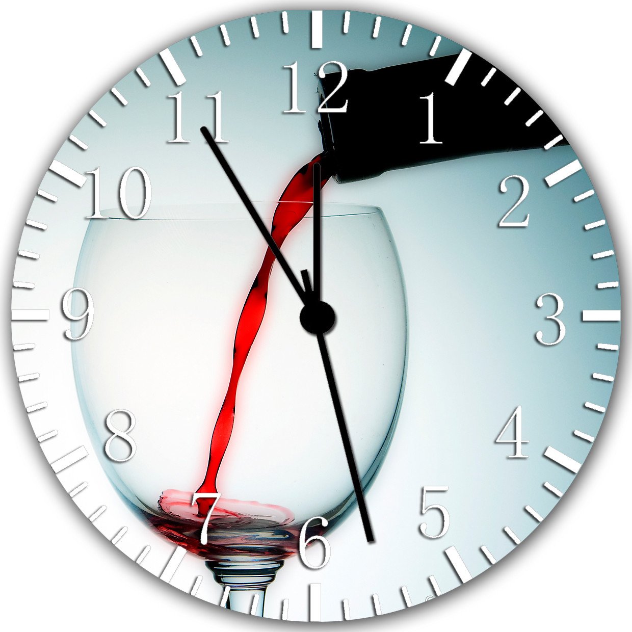 Red Wine Frameless Borderless Wall Clock Nice For Gifts or Decor W329