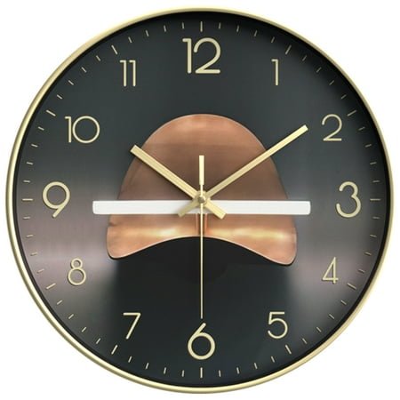 REGALWOVEN Exquisite Patterns Wall Clock, Silent Non Ticking Battery Operated Modern Clocks for Home Gold-2 12 inch