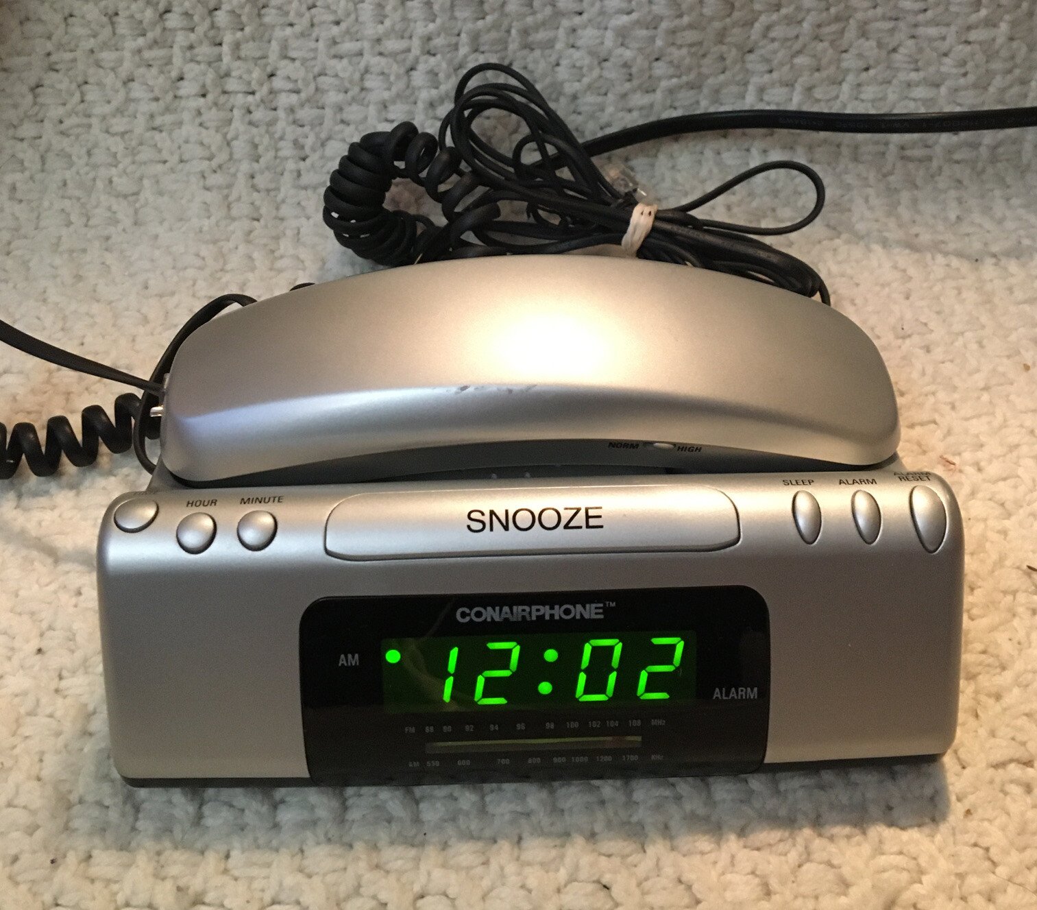 Retro ConairPhone Digital alarm clock radio phone