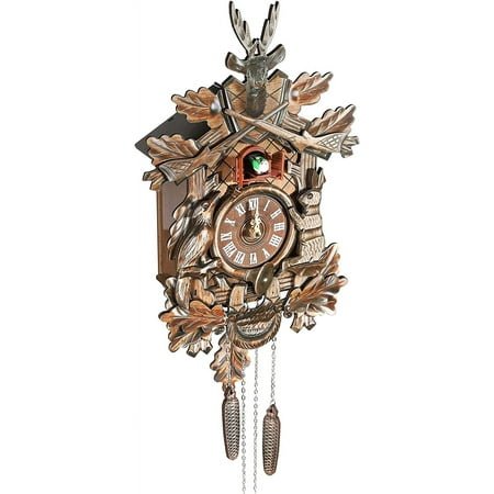 Retro Cuckoo Wall Clock,Antique Vintage Pendulum Clock for Wall Forest Nordic Style Hanging Cuckoo Clock, Wall-Mounted Clocks Battery Operated Adjustable Volume Home Decor Gifts for Family