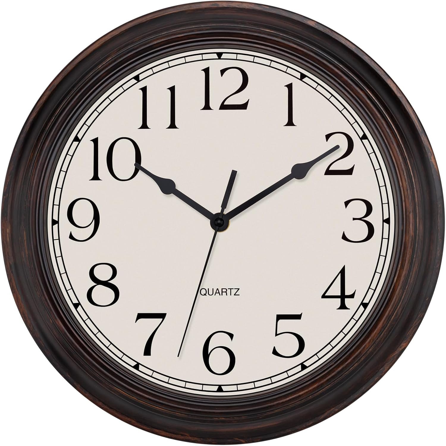 Retro Wall Clocks Battery Operated Silent Non-Ticking 12 Inch Classic Vintage Wa