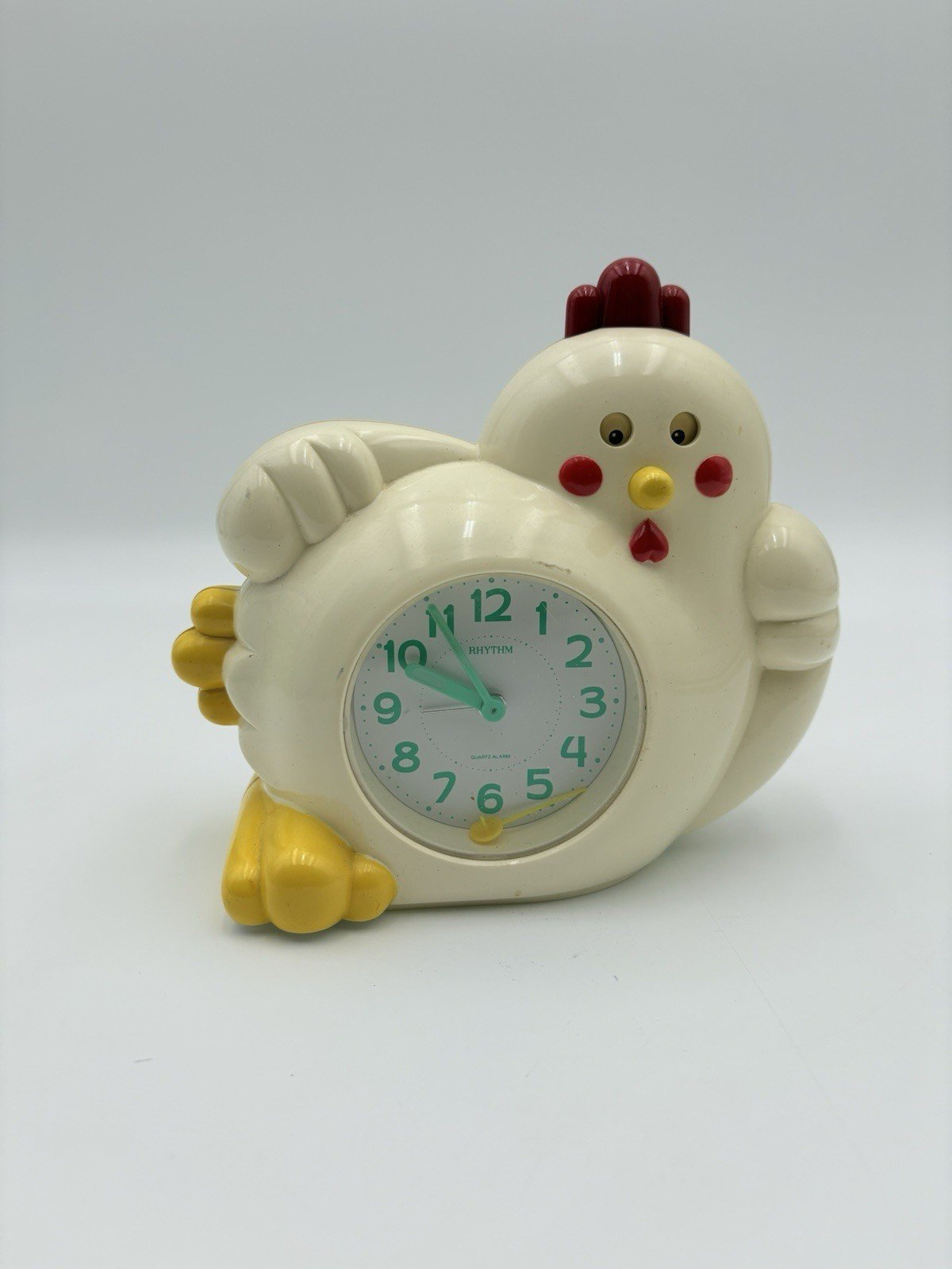 Rhythm Rooster Alarm Clock With Sounds Eyes Move Tested Works