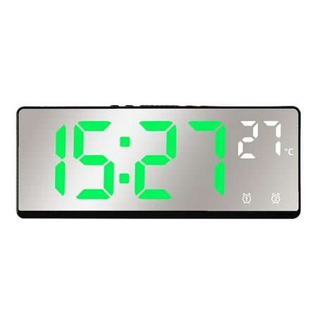 RoamHome Home Mini Clock with LCD Digital Display, Luminous Small Alarm Clock for Kids Children Students, Automatic Call Clock, Home Supplies, Ideal Gifts (Green, 1PC)