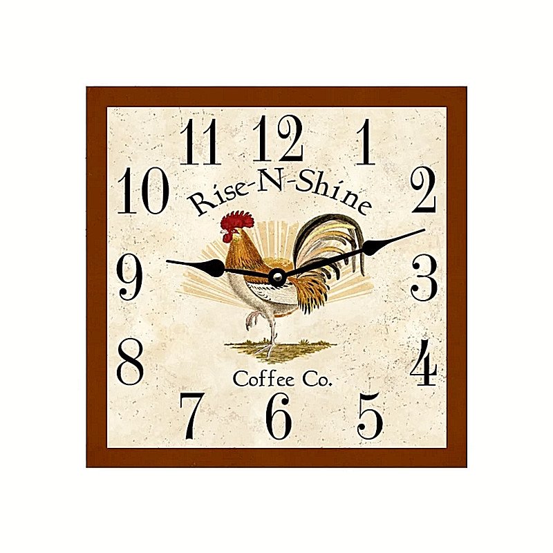 Rustic Rooster Country Clock