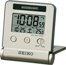 SEIKO Clock Alarm Travel Digital Calendar Gold SQ772G From Japan