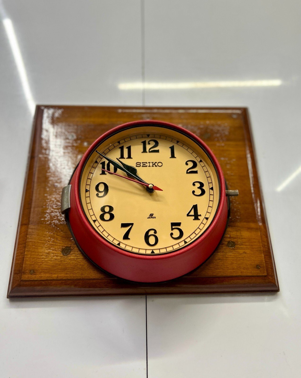 Seiko Marine Quartz Ship Clock | Vintage Red Wall Clock | Authentic Japanese