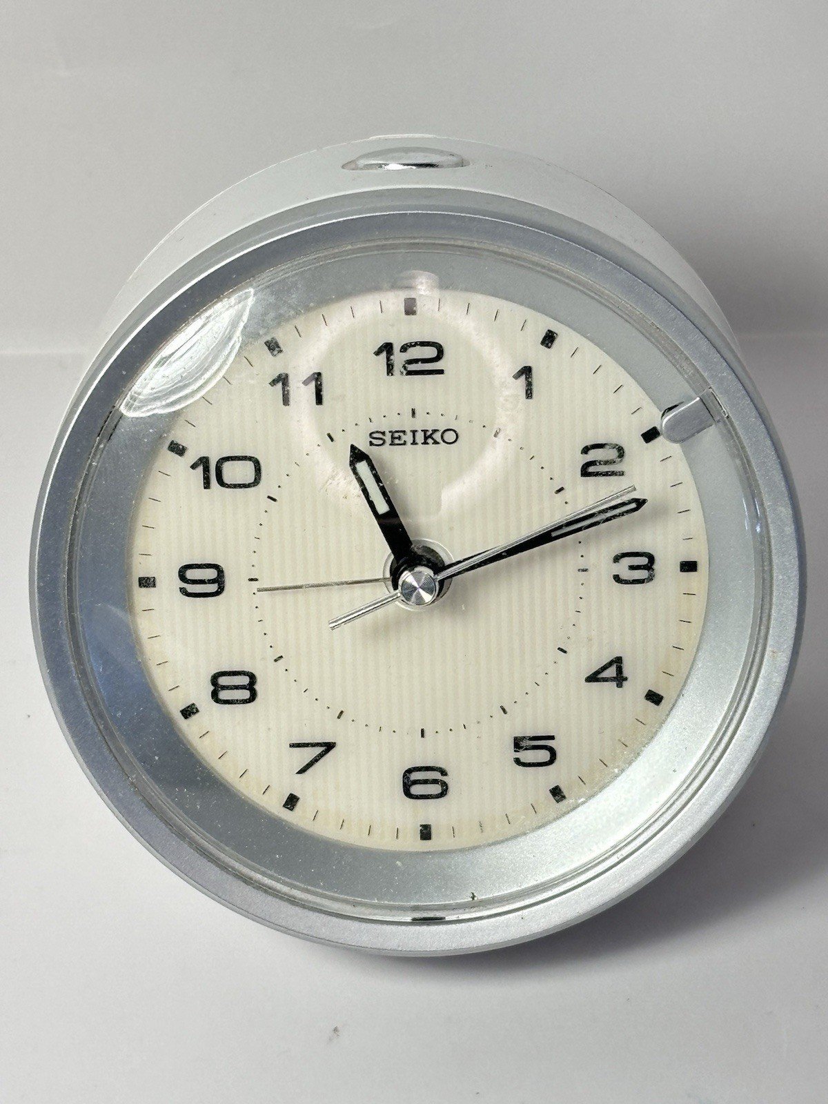 Seiko Round White Alarm Clock, Rare Vintage Style