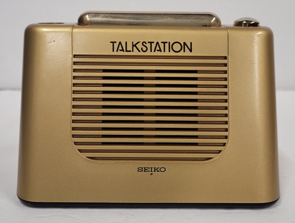 Seiko Talkstation digital talking alarm clock Japan gold TESTED L-85 vintage