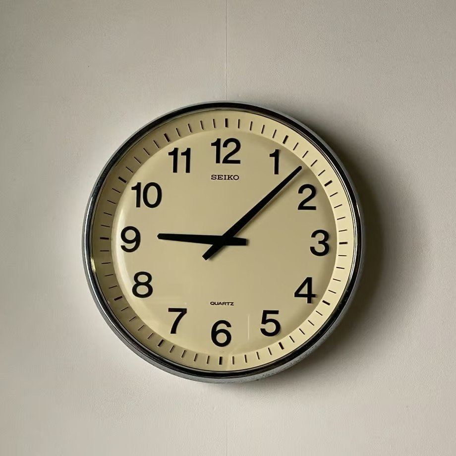 SEIKO Wall Hanging School Clock Quartz SH408S 90s 2 Hands Diameter 17.1 inches