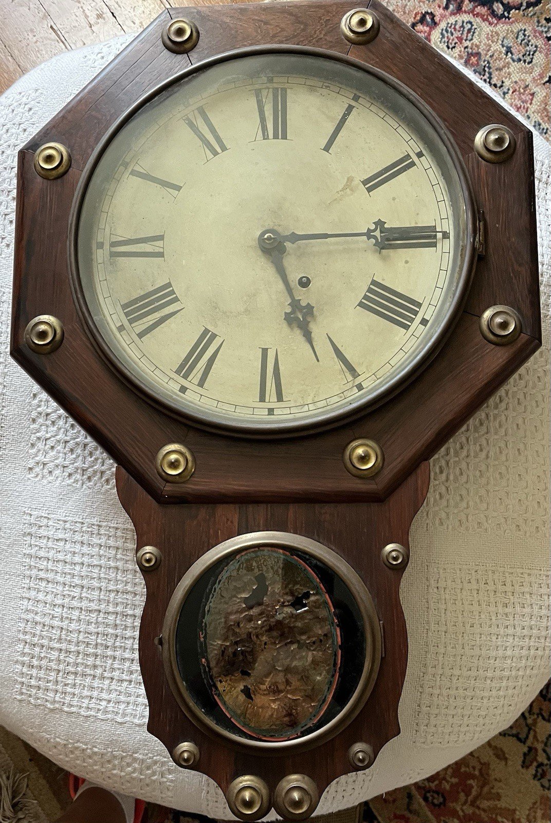 Seth Thomas Office No. 2 Wall Clock Time Only Working 26" L