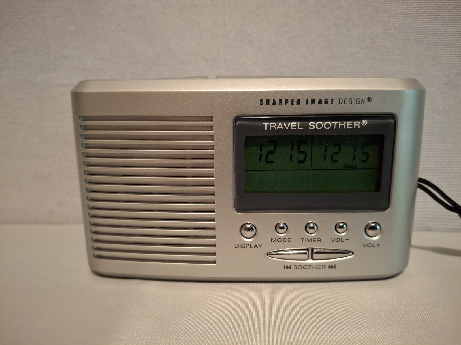 Sharper Image White Noise Alarm Clock Sound Travel Soother 20 SI601 Tested