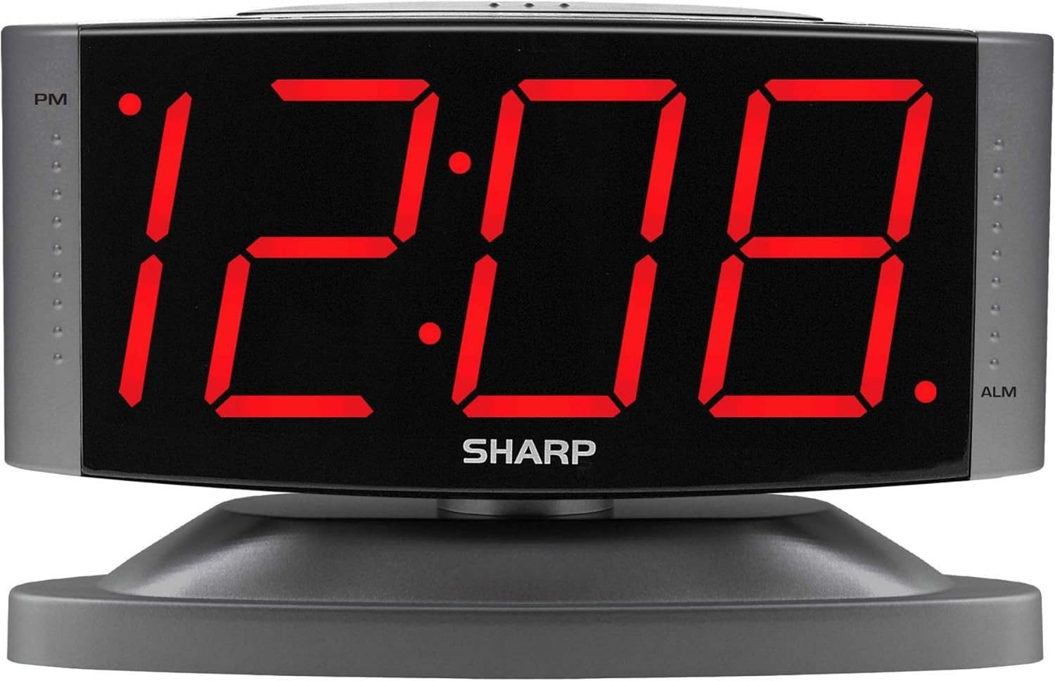 SHARP Home LED Digital Alarm Clock – Swivel Base - Outlet Powered, Simple