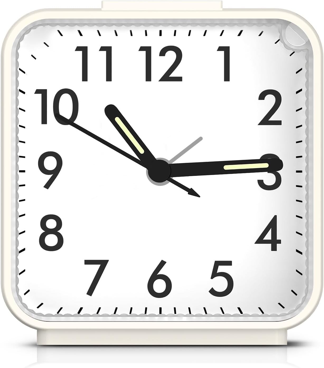 ⏰ Silent Analog Travel Alarm Clock with Night Light, Battery Operated ⭐