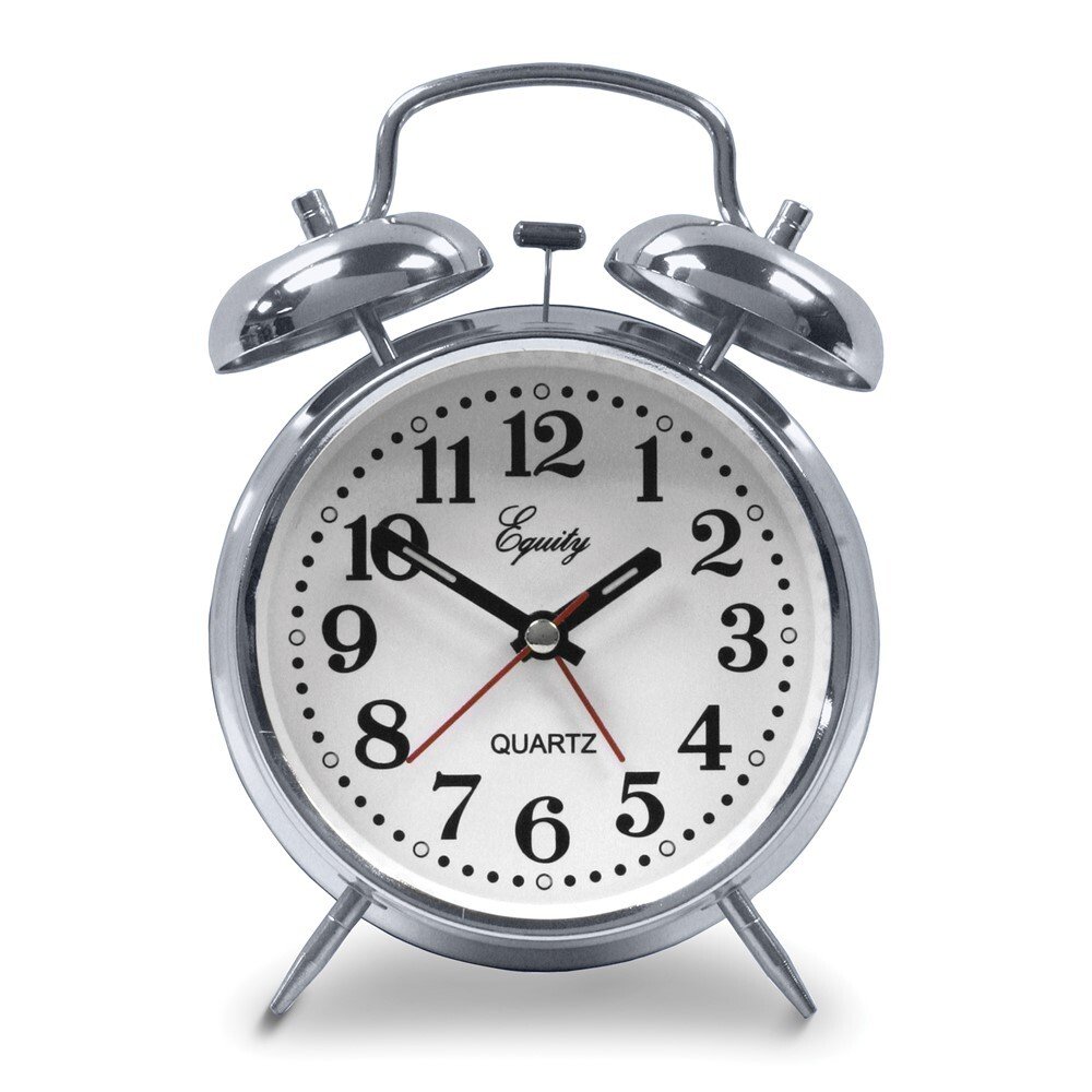 Silver-tone Analog Quartz Alarm Clock