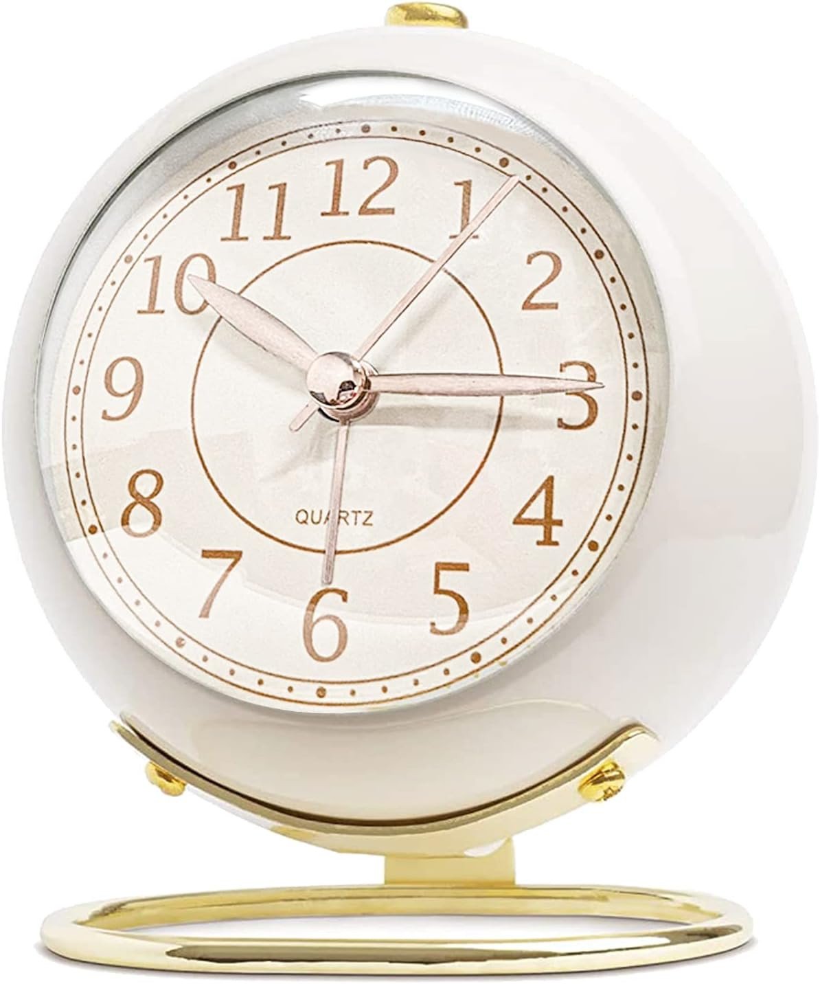 Small Table Clocks, Classic Silent Non-Ticking Tabletop Kids Room Analog Alarm C