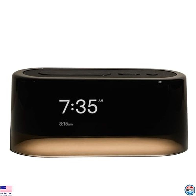 Smart Alarm Clock with Sound Machine, Bluetooth, Night Light, 100+ Sounds, Black
