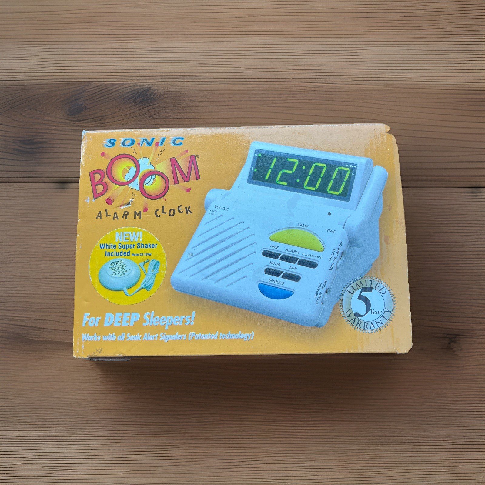 Sonic Alert Boom SB1000 Digital Alarm Clock With Super Bed Shaker Vibrator New
