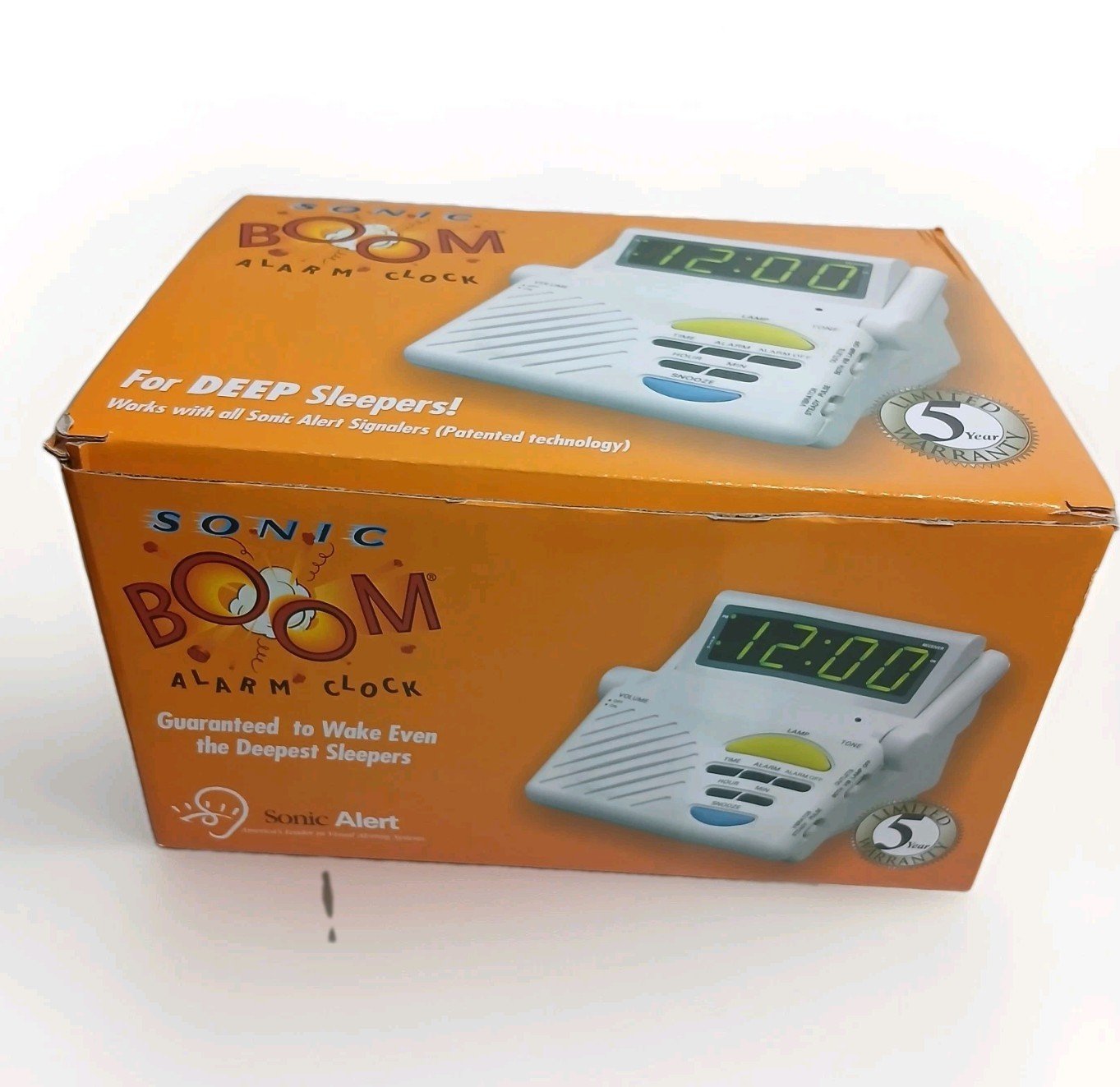 Sonic Alert Sonic Boom For Deep Sleepers Vibrating Alarm Clock NEW Open Box