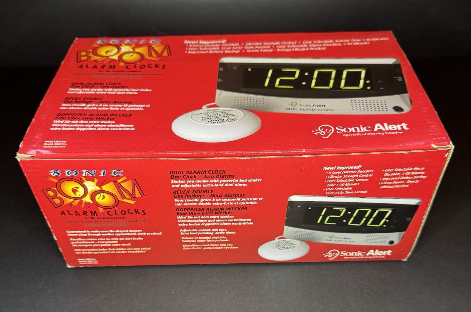 Sonic Alert Sonic Boom SBD375ss Vibrating Dual Alarm Clock Silver