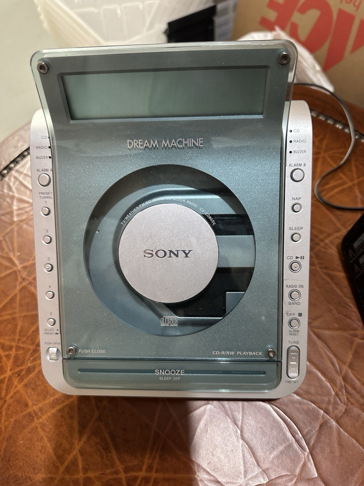 Sony Dream Machine Blue ICF-CD855V CD Player Alarm Clock Radio