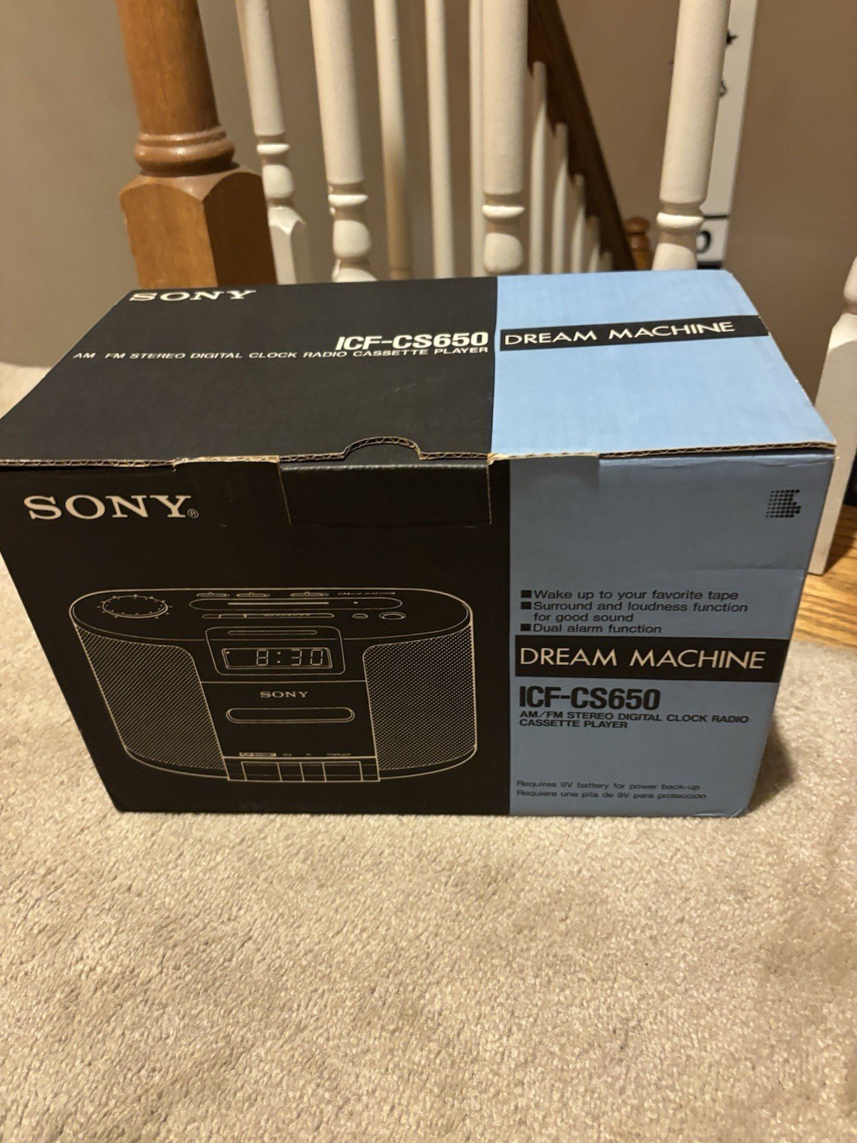 SONY DREAM MACHINE ICF-CS650 AM/FM RADIO CASSETTE TAPE PLAYER ALARM CLOCK NEW