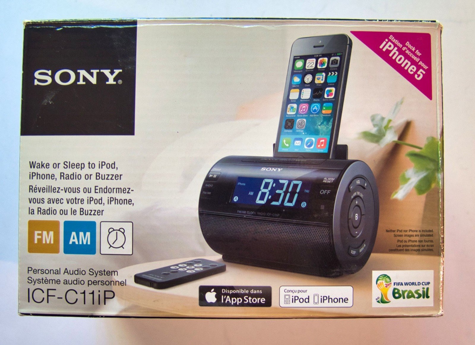 Sony ICF-C11IP iPod/iPhone Lightning Dock Speaker AM/FM Alarm Clock Tested