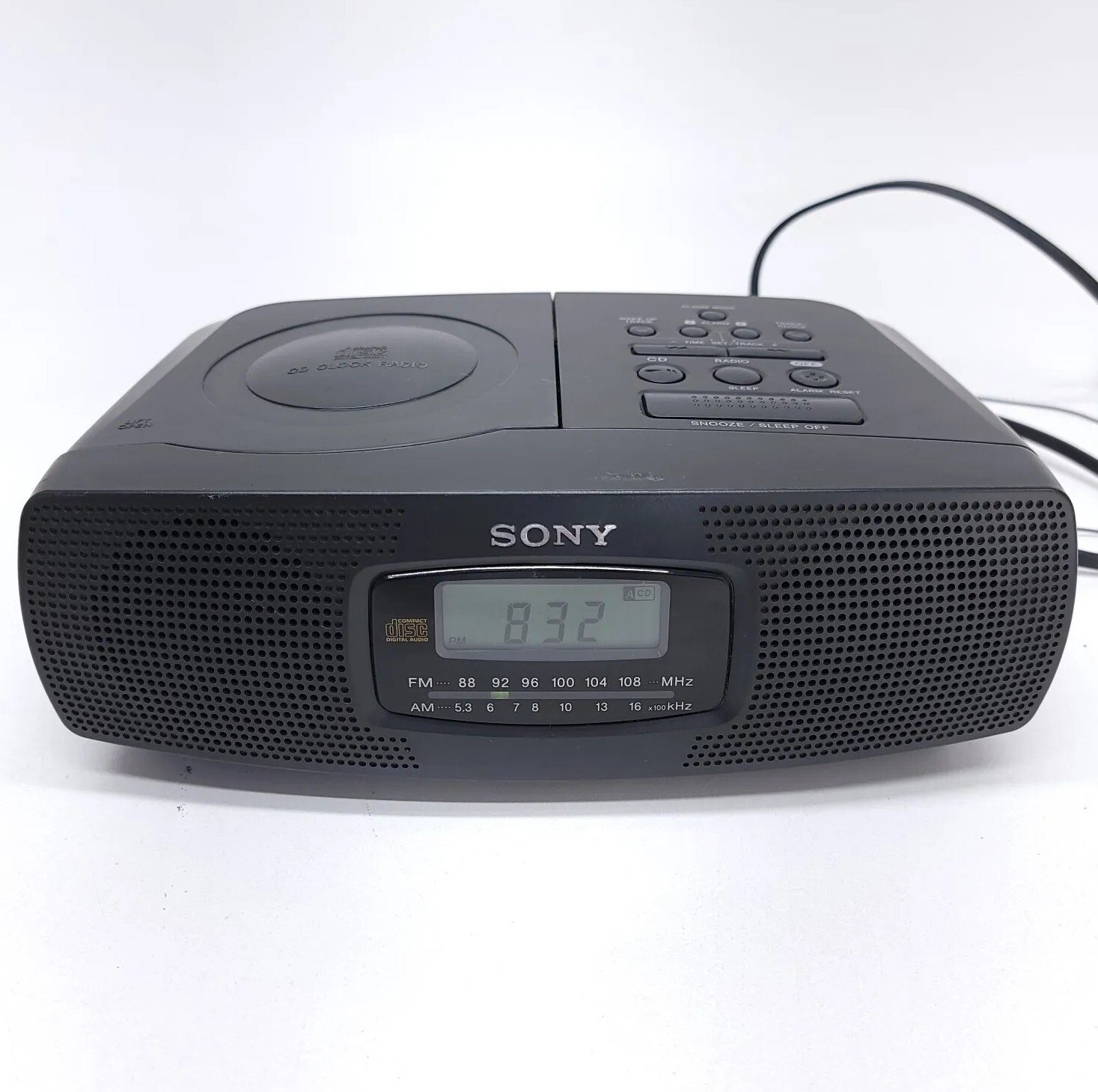 Sony ICF CD 820 AM/FM Stereo Dual Alarm Clock Radio with CD Player WORKING Y 2 K image