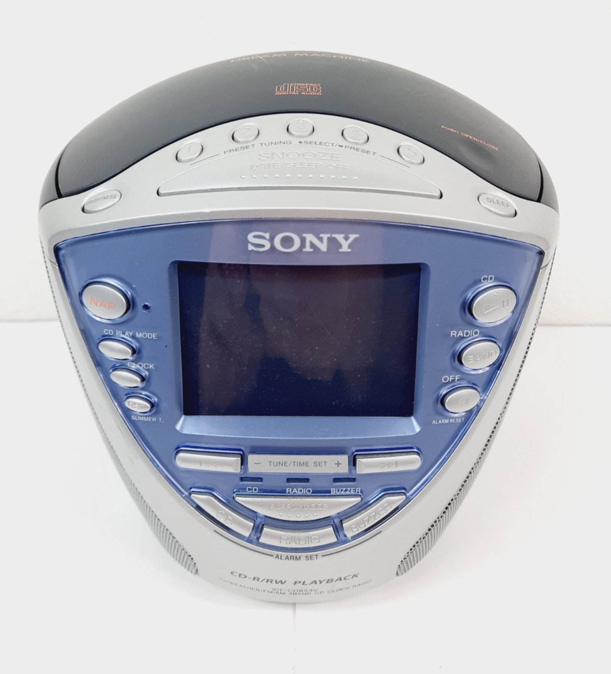 Sony ICF-CD853V CD Player AM/FM Radio Alarm Clock, Tested Working