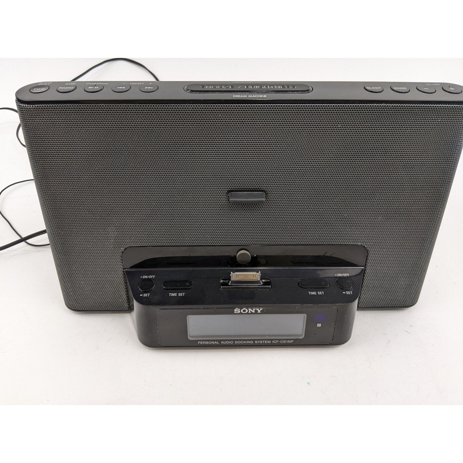 Sony ICF-CS15iP Personal Audio Docking System Dream Machine Clock Radio
