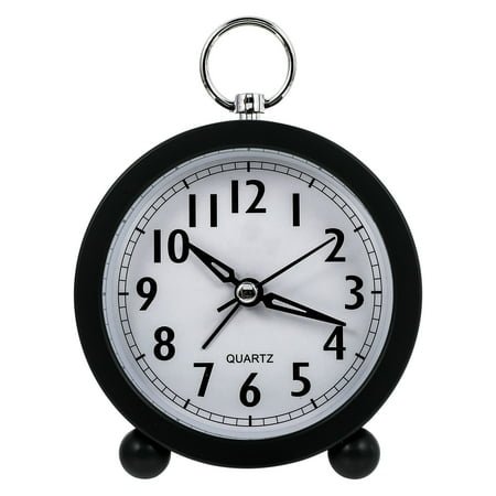 SOPOTUTU Black Round Alarm Clock for Home and Office Use, Stylish Plastic Desk Decor with Easy-to-Read Display