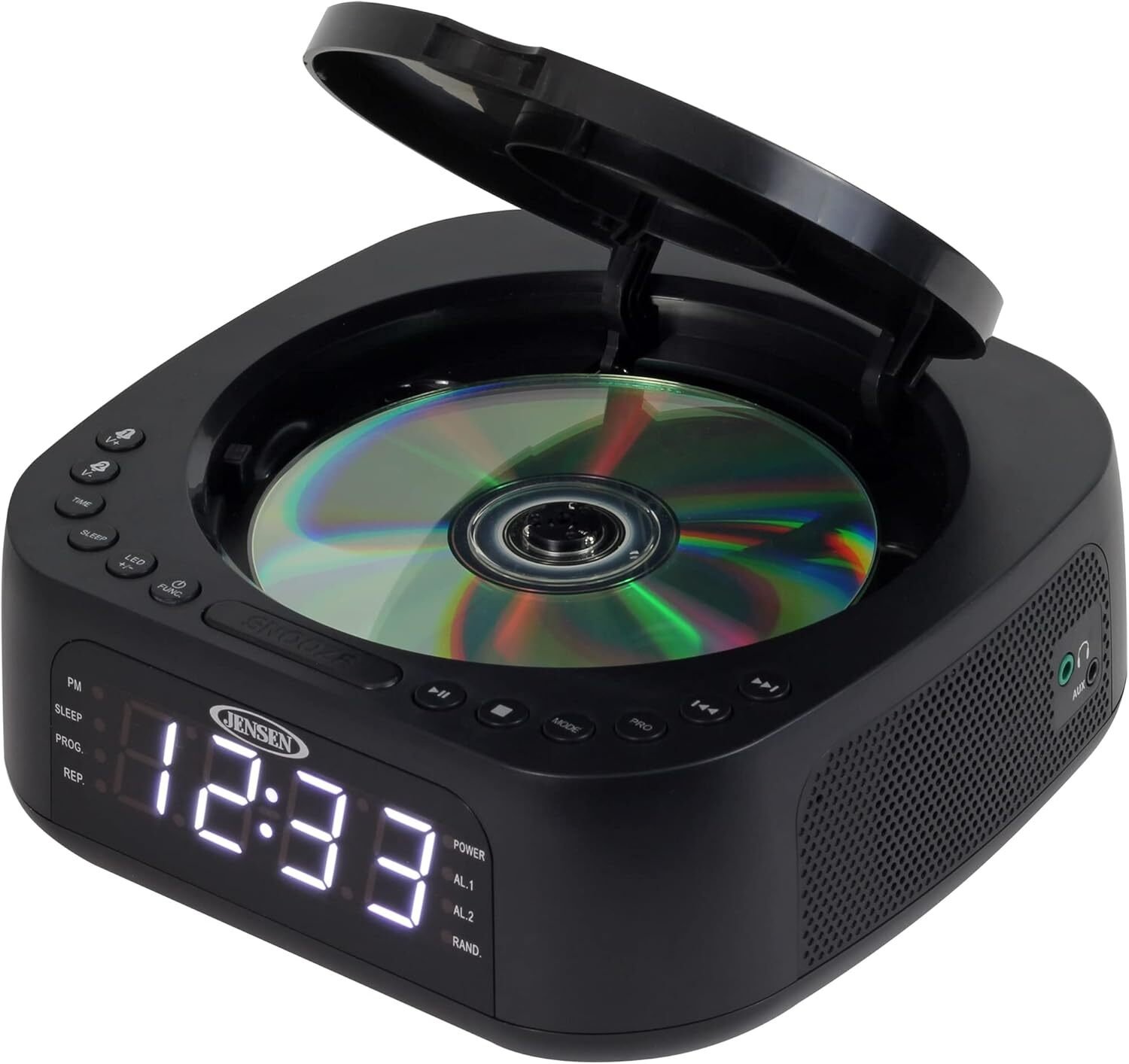 Stereo Digital Dual-Alarm Clock with Top-Loading CD Player, FM Tuner