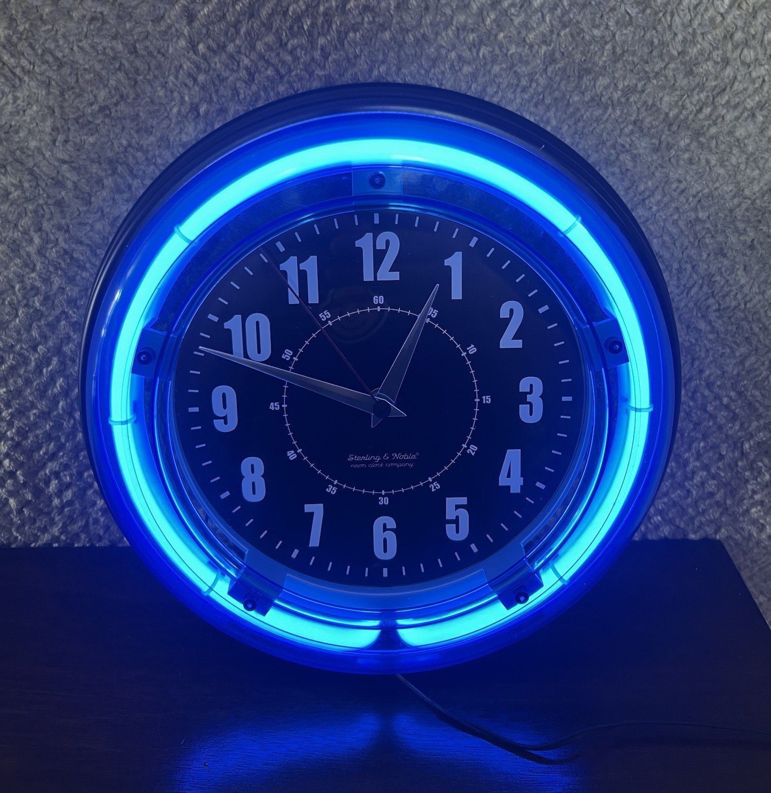 Sterling & Noble Neon Clock Company Retro Blue Wall Clock